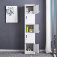 Armoire de rangement métallique verticale à une ou plusieurs portes (1 à 5) en acier pour vestiaire de personnel, structure KD avec serrure
