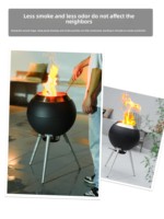 Brasero d'extérieur en acier inoxydable à faible émission de fumée, revêtu par poudrage, pour chauffage, grillades, foyer de jardin et cuisson au bois