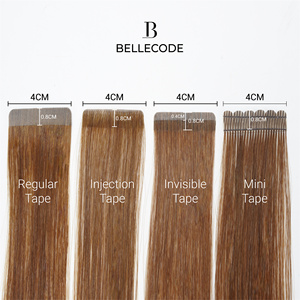 Nga Remy tóc con người dệt Mới 100g đôi rút ra vô hình da PU băng trong phần mở rộng tóc - Product Image 5