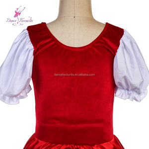 19216 Corsé de terciopelo rojo con falda de satén con capas de tul negro para danza rusa - Product Image 6