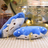 Dessin animé mignon diable Ray poupée Peluches porte-clés peluche Animal Manta Ray en peluche porte-clés enfants fille cadeau marin diable poisson porte-clés