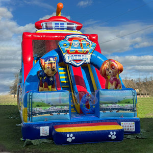 Tobogán Inflable Comercial con Diseño <span class=keywords><strong>de</strong></span> Patrulla Canina, Brincolín Inflable <span class=keywords><strong>de</strong></span> PVC para Niños, Ideal para Alquiler en Fiestas y Eventos al Aire Libre en Patios Traseros - Product Image 1