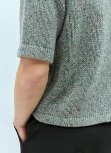 Polo personnalisé décontracté col en v demi manches avec poche mélange de laine couleur point hommes tricot été Standard pull 100% coton - Product Image 4