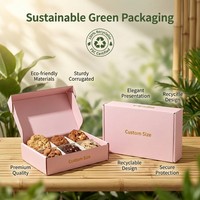Boîte à biscuits rose personnalisée avec logo en feuille d'or, avec inserts séparateurs, 6 compartiments, boîte d'emballage en papier pour pâtisserie, biscuits, cadeaux, qualité alimentaire