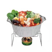 Bol en aluminium moulé en pulpe de qualité alimentaire avec couvercle en aluminium, jetable, personnalisé, prix usine de gros, pour plats à emporter, barbecue et camping