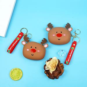 Porte-monnaie et porte-clés en silicone en forme de cerf de Noël, nouveau design créatif, motif faon mignon, vente en gros - Product Image 2