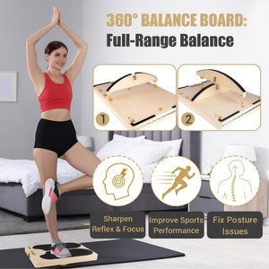 Adjustable Wooden Slant Board Balance Board <b>Set</b> with Resistance Bands for Physical Therapy Rehab and Calf Stretching Bundle - Product Image 6