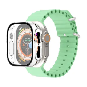 Аксессуары 49 мм защитный чехол для экрана и Океанский силиконовый ремешок для часов Coolyep ремешок для Apple Watch Ultra 49 мм