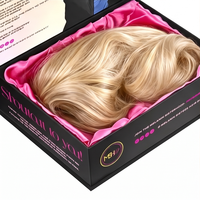 Boîte d'emballage écologique pour perruques, personnalisable avec logo imprimé, boîte de rangement magnétique pour extensions de cheveux naturels, pour perruques de marque, salons et vente au détail