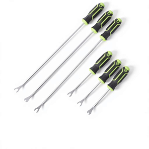 Car Door <b>Trim</b> Panel <b>Clip</b> Removal Tool Set 6 Pc Screwdriver With Soft Case Storage Hand Operated Plastic Handle - Product Image 1