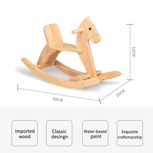 Fabrik-Großhandel Kinder-Schaukelpferd aus Massivholz Baby-Kinderfahrzeug Spielzeugtiere Mädchen Asien Weihnachten Schleife Weiß - Product Image 2