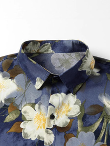 Summer Trendy Short-Sleeve Men's Beach Casual Shirt Hong Kong Retro Style 3D Printed Design American Couple Concept - Product Image 3