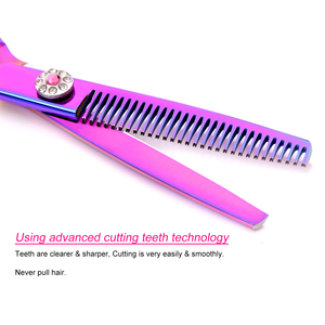 Rainbow Titanium Hair Shears Hair Cutting Scissors Kit Thinning Scissors Colorful <strong>Barber</strong> Scissors <strong>Set</strong> - Product Image 5