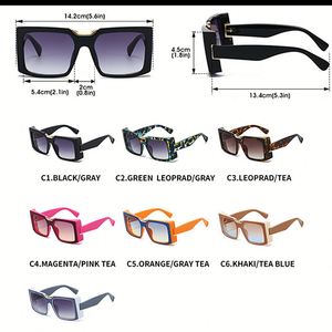 Lunettes de soleil surdimensionnées vintage tendance 2025 avec logo personnalisé, UV400, monture carrée, pour hommes et femmes - Product Image 4