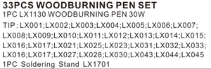 LX5033-Kit para quemar madera, herramienta creativa para soldar pirograbado con soporte para soldadura, 33 unidades - Product Image 5