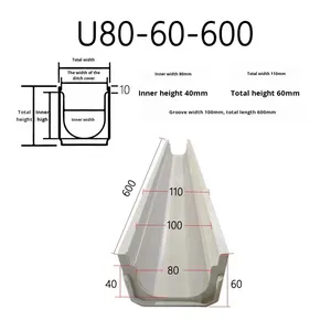 Thiết Kế Hiện Đại Hình Chữ U Nhựa Hệ Thống Thoát Nước Kênh Bán Buôn Tuyến Tính Hộ Gia Đình Sân Hệ Thống Thoát Nước Với Hệ Thống Thoát Nước Cho Sân Hệ Thống Thoát Nước - Product Image 6