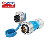 Conector Circular Impermeable de 10 Pines M24 con Carcasa Metálica, Conector de Alimentación Automotriz de 10 Contactos