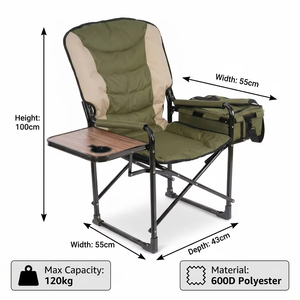 Custom Heavy Duty Portable Travel Makeup Chaise Outdoor Leisure Fishing Folding Camping <strong>Garden</strong> Beach <strong>Director</strong> <strong>Chair</strong> with Ice Bag - Product Image 2