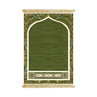 Tapis de prière musulman écologique turc pour mosquée, couverture de prière verte pour la prière et le culte