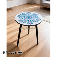 Fabricant de meubles de salon modernes pour maison Table d'appoint avec cadre en métal et dessus en bois Table de café et de thé