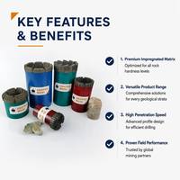 CROWN T6H 4-9/16 NWD4 412F SK6L146 Foret diamanté forgé résistant à l'usure pour le forage géotechnique