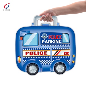 Juego de Estacionamiento de Policía en Maleta de Plástico para Niños con Mapa, con Ranuras para Autos de Juguete - Product Image 2