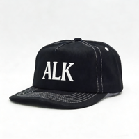 MOQ bajo Buena calidad Venta caliente Perfil medio 5,5 Panel Gorro de sarga de algodón Bordado Ajustable Snapback Sombrero de papá sin estructura