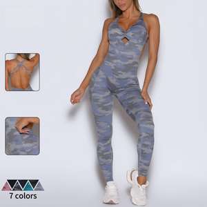 Mono de yoga y baile sexy de una pieza con espalda descubierta 2026 para mujer, conjunto deportivo de fitness con cuello halter sin espalda para gimnasio - Product Image 2