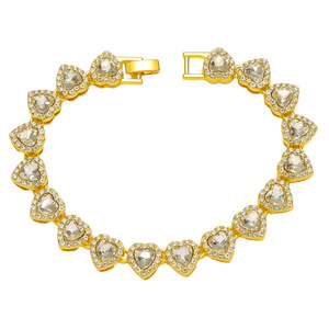 Hot Selling Alloy Rhinestone Peach Heart Splicing Chain <b>Bracelet</b> Hip Hop Style Street Men's <b>Bracelet</b> Fashion Jewelry Wholesale - Product Image 1