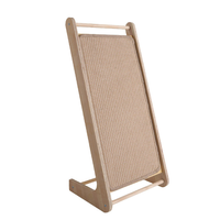 Grattoir à chat en sisal vertical en forme de L, cadre en bois massif, planche à gratter pour chats d'intérieur