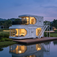 Maison préfabriquée modulaire de la marque Mantianxing, certifiée SGS, cabine capsule spatiale en alliage d'aluminium, maison mobile avec balcon pour usage en hôtel-resort