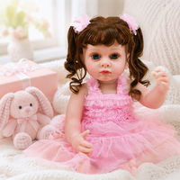 Boneka Bayi Reborn Gothic Maden Y-X007 55cm, Figur Balita Realistis dari Vinyl Lembut, Rambut Keriting Cokelat, Usia 4-6 Tahun, Mainan Koleksi