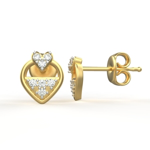 Avarta Jewellery Pendientes de oro de 18 quilates con diamantes cultivados en laboratorio certificados para niños, niñas y mujeres, joyería de oro - Product Image 3