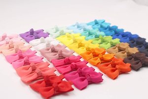 Ok Atacado 196 Cores Tiny Baby <span class=keywords><strong>Girl</strong></span> Full Forrado Grosgrain Fita Cabelo Bow Dog Brands - Product Image 4