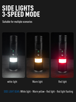 Lampe torche LED à double éclairage, bande latérale SMD, 7 modes, zoom, affichage numérique, rechargeable par Type-C, lampe tactique en aluminium