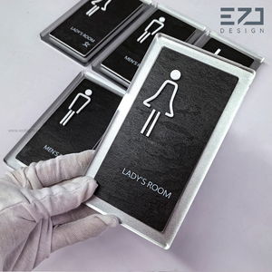 Panneau de signalisation personnalisé EZD en <span class=keywords><strong>ardoise</strong></span> pour salle de bain, WC, motel, appartement, hôtel, numéro de porte - Product Image 2