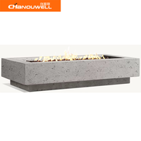 Foyer extérieur de gaz naturel et de propane de table rectangulaire extérieure de feu de table de nouveau style pour l'hôtel à la maison
