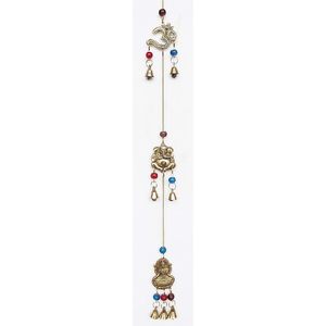 Carillons éoliens en laiton de style indien vintage chaîne décorative de perles en métal cloches murales om-ganesha-laxmiji fournitures de jardin - Product Image 4