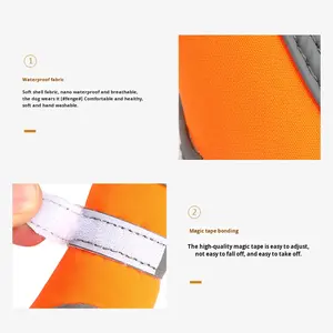 नॉबेल वाटरप्रूफ फाइबर पर्यावरण के अनुकूल ठोस नए साल के बारिश बूट कॉर्गी फ्रैंच बुलडॉग विशेष पालतू कुत्ते के जूते - Product Image 4