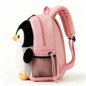 Mochila con cara de pingüino adorable, Mochila escolar de pingüino de peluche suave, Mochila de pingüino de dibujos animados, Bolsa de peluche de pingüino adorable - Product Image 3