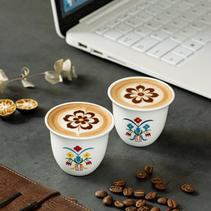 Stock transfrontalier disponible – Tasse à café mini <span class=keywords><strong>Kawa</strong></span> Fleur de Vie 70 ml, design moderne et minimaliste, sans couvercle, livraison immédiate - Product Image 1
