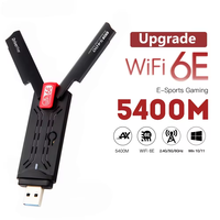 Adaptador Wifi 6E de Alta Velocidad Ax5400 Tribanda 2.4GHz 5.8GHz 6GHz Usb 3.0, Sin Controladores, Tarjeta de Red Inalámbrica de 5400Mbps