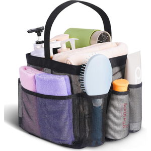 Organizador de Ducha de Malla Portátil para Dormitorios Universitarios, Organizador de Ducha con 8 Bolsillos de Gran Capacidad para Playa y Piscina - Product Image 1