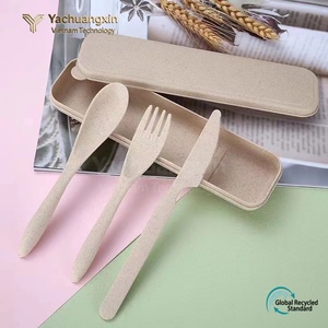 Juego de Cubiertos Portátiles de Plástico, Cuchara, Tenedor y Cuchillo, Material PP Ecológico, Color Gris Azulado, Vajilla de Viaje - Product Image 5