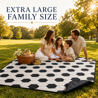 Couverture de pique-nique pliable personnalisée OEM ODM, imperméable, écologique, en tissu Oxford, 60x80 pouces, avec support en PEVA PVC, matelassée par ultrasons, avec logo