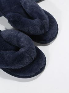 Pantuflas de Mujer Cómodas y Acogedoras, Tipo Chanclas, con Peluche Sintético en <span class=keywords><strong>Azul</strong></span>, para Spa y Casa, Venta al Por Mayor de Fábrica - Product Image 3