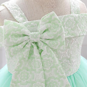 Robe de princesse pour filles un an anniversaire fleur fille <span class=keywords><strong>tenue</strong></span> été rose ponton robe pour 1-6 ans - Product Image 5