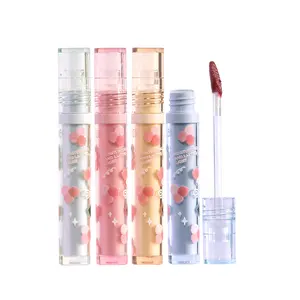 Vendor Clear Private Label Lip gloss Benutzer definierte Blume Liquid Mineral Cosmetic Makeup Wasserdichter Lip gloss Lady's Lips Beauty Makeup