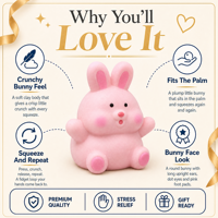 Jouet anti-stress lapin en argile souple et croustillant TONGXIN – Jouet à presser pour le voyage