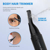 Tondeuse rechargeable à double tête avec affichage numérique de la puissance et support – Portable pour utilisation en camping-car, coupe précise pour le soin quotidien du visage